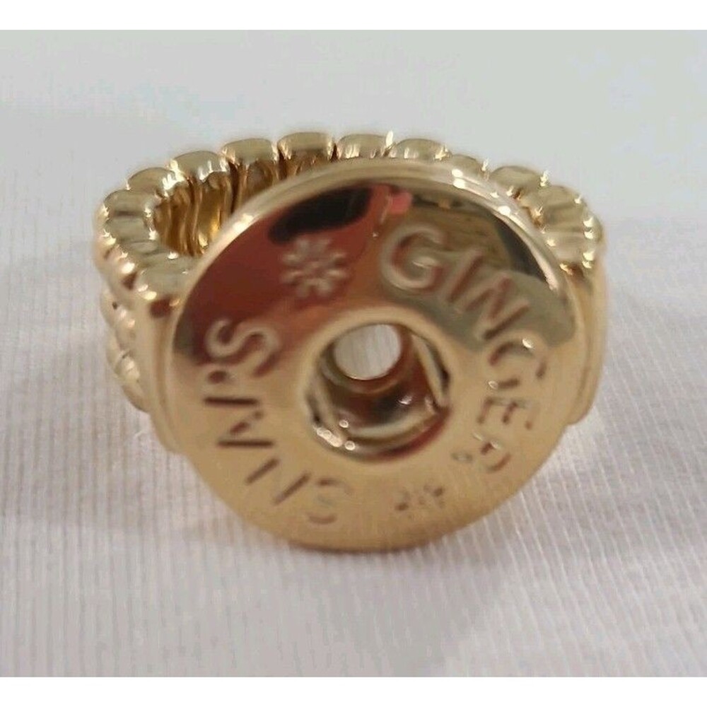 Ginger Snaps Gingersnaps Original Goldtone Stretch Ring, 20mm OSFM NWOT